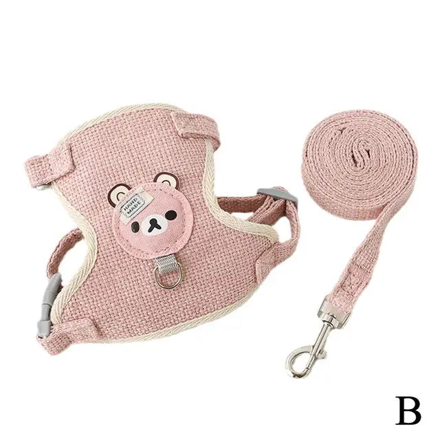 Teddy Bear Cat Harness and Leash Set