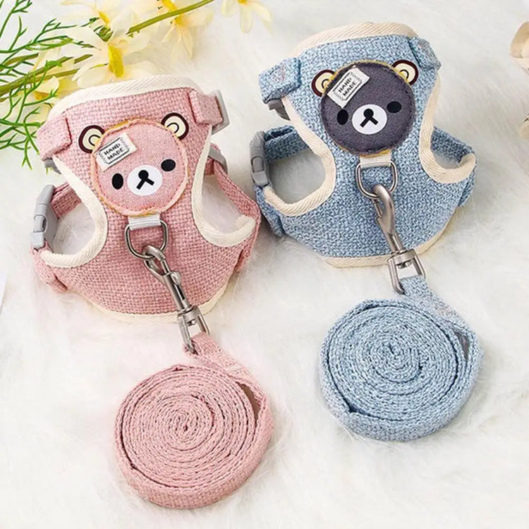 Teddy Bear Cat Harness and Leash Set