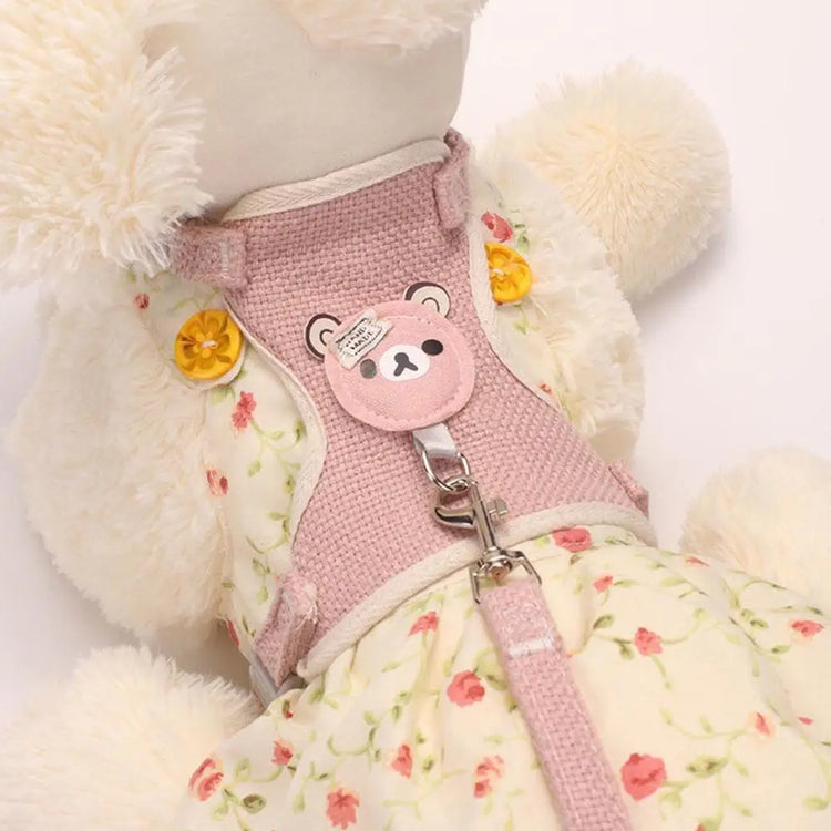 Teddy Bear Cat Harness and Leash Set