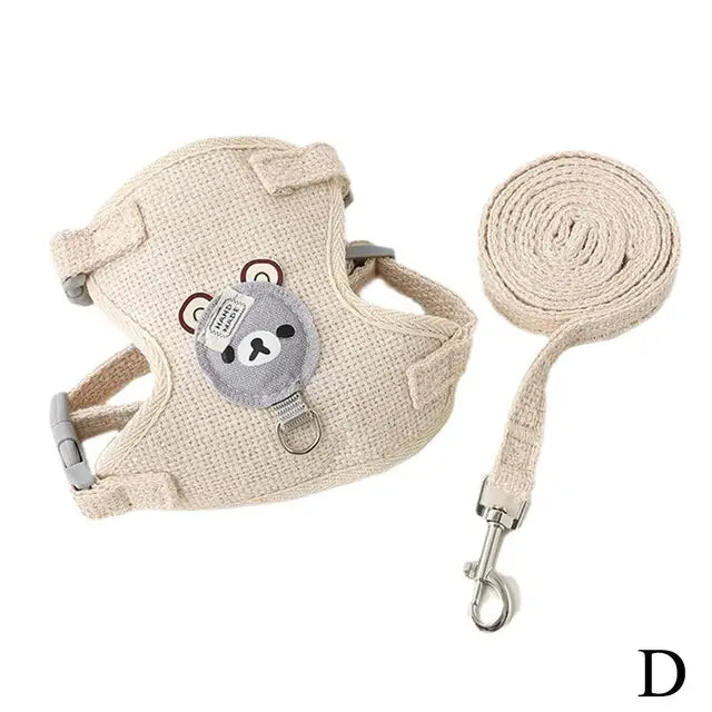 Teddy Bear Cat Harness and Leash Set