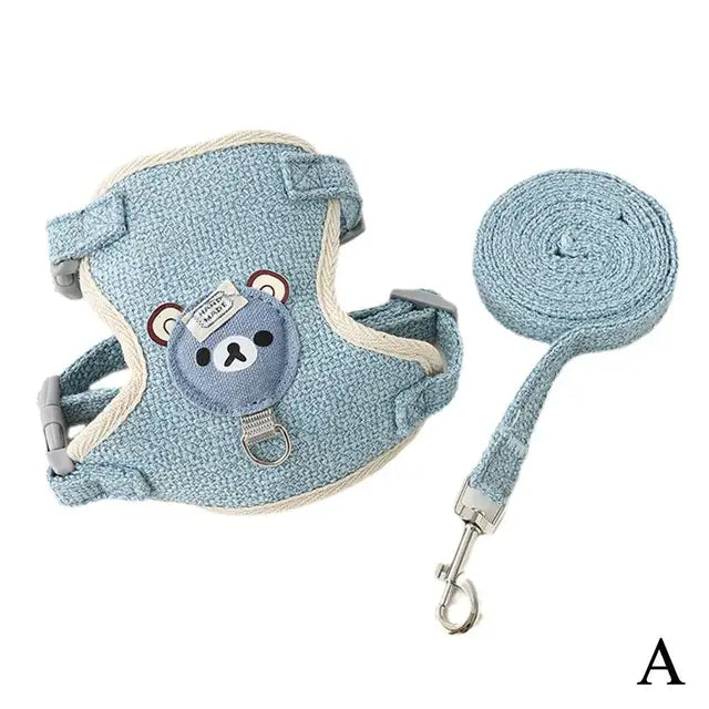 Teddy Bear Cat Harness and Leash Set